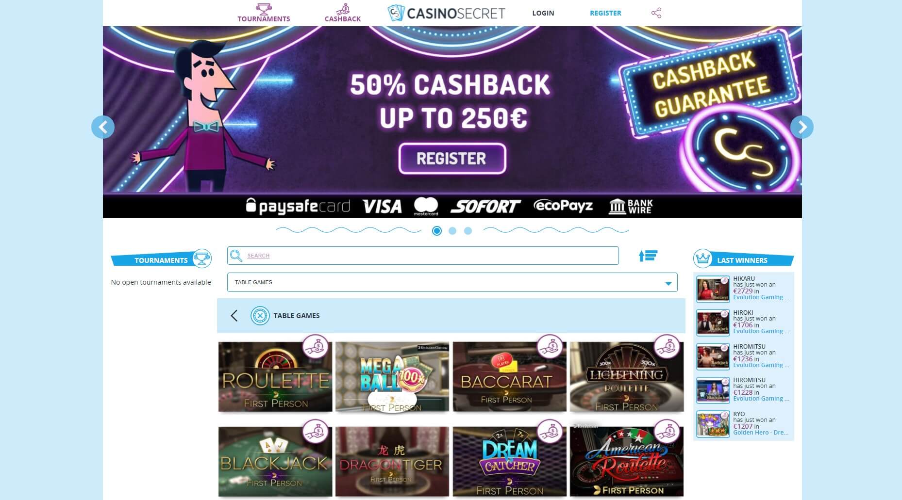 CasinoSecret interface