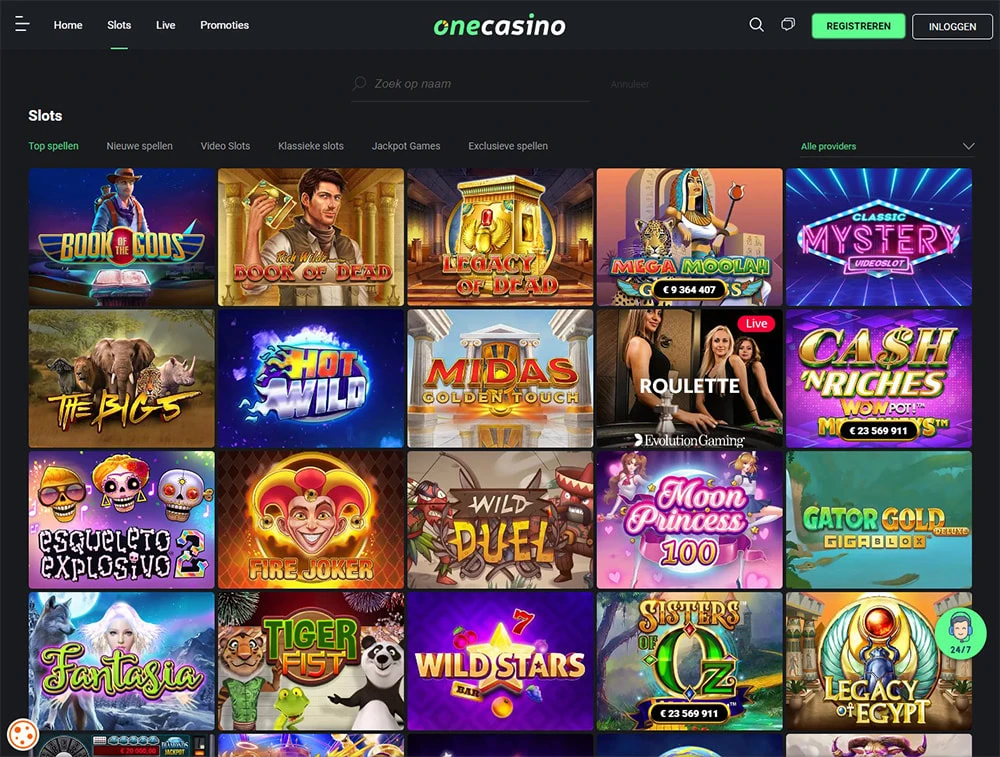 One Casino interface